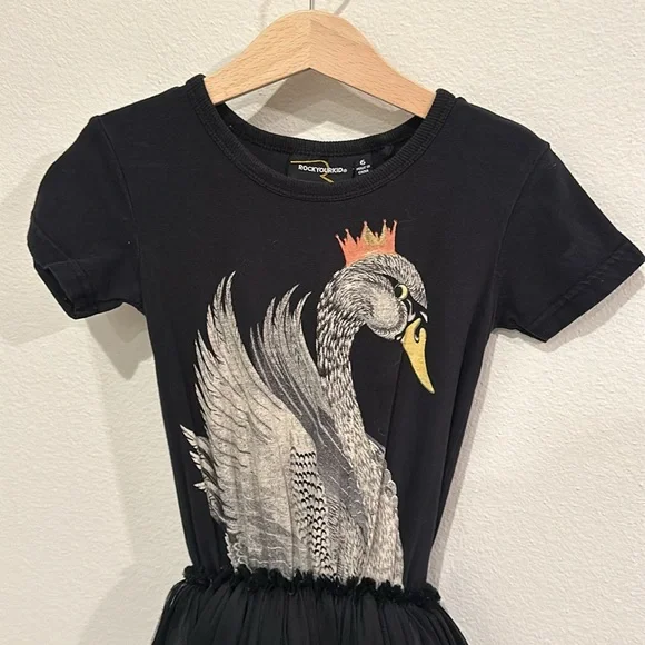VGUC Size 6 Rock Your Kid Black Swan Tutu Dress! 🦢 - Picture 2 of 12